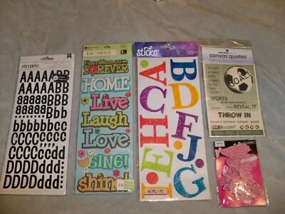 Lot of Craft Stickers Letters Numbers Quotes Remarks K&Co Sticko Colorbok Canvas - Image 1 of 4