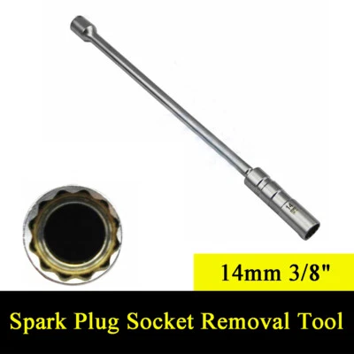 14mm 3/8" Drive Point Remover Wrench Spark Plug Socket Removal Tool For Auto - Image 1 of 4