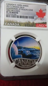 2017  Peggy's Cove Lighthouse .999 Silver Celebrating Canada' 150th $10 NGC PF70 - Picture 1 of 5