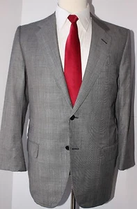 Oxxford Clothes Two Button Gray Plaid Wool Suit 41 Regular 36 27 Pants 41R - Picture 1 of 10