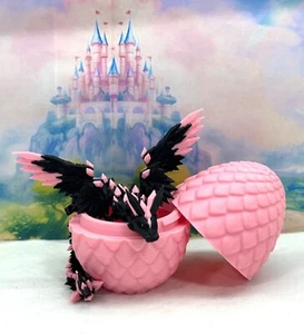 3D-gedruckter Drache mit Ei, Gelenkkristall geflügelter Drache, Zappeldrache Spielzeug - Bild 1 von 5