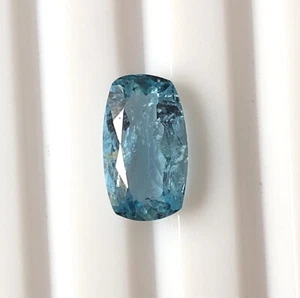 Cuscino lungo taglio acquamarina blu naturale Santa Maria pietra preziosa sfaccettata 1,25 carati - Foto 1 di 5