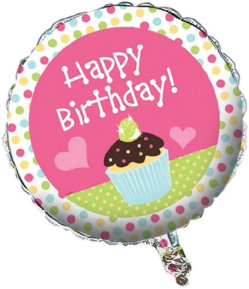 Sweet Treat Cupcake Polka Dot Kids Birthday Party Decoration 18" Mylar Balloon - Image 1 of 1