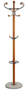 Cortesi Home Optima Light Six Foot Chrome and Natural Wood Coat Rack, Light Marb - Picture 1 of 1