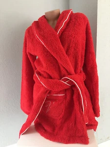 Victoria's Secret Soft Long Cozy Plush Robe Red Embossed with White Trim XS/S - Picture 1 of 1