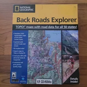National Geographic TOPO Maps, Back Roads Explorer 17 CDs - All 50 States - Picture 1 of 4
