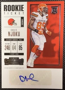 2017 Panini Contenders David Njoku Rookie Ticket Auto RC #114 Cleveland Browns - Picture 1 of 2