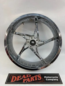 Harley CVO Softail 2010 cromo 5 radios 18"" x 6,0"" llanta de rueda magnética trasera - Imagen 1 de 5