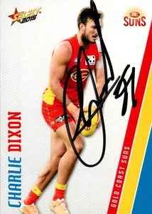 Signed 2015 Gold Coast Suns AFL Select Footy Stars Card - Charlie Dixon - Bild 1 von 3