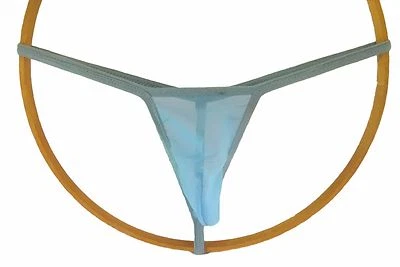 Men's Micro G String Thong  Back Choice SHEER POWDER BLUE made USA 1 day ship - Image 1 of 3