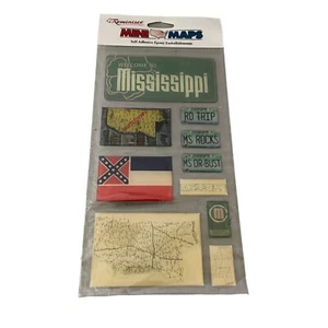 Mini mapas autoadhesivos adornos epoxi Reminisce estado de Mississippi - Imagen 1 de 2