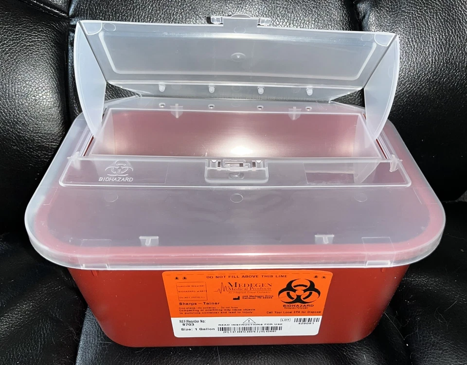 Sharps Container Red 1 Gallon Slide Lid Each