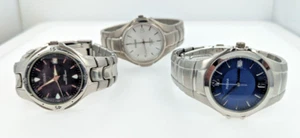 Lot of 3 Pulsar Men's Quartz Watches VJ32 VX32 VX42 Steel Titanium 1990s AS IS - Picture 1 of 7