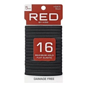 Red by kiss elastic band. 16ct, FLAT, black. HEB05 - Picture 1 of 2