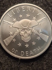 1 Oz Silver 'Liberty Or Death' 99.9 Bullion Round In Capsule. Silver Shield. - Picture 1 of 3