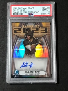 Dillon Head 2023 Bowman Draft - Class of 2023 Autographs #23A-D PSA10 - Bild 1 von 2