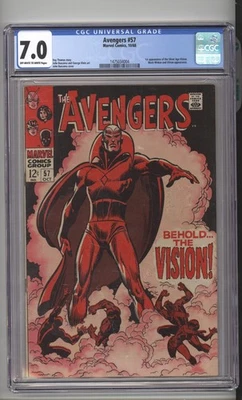 Avengers 57 CGC 7.0 1st app of Silver Age Vision 1968 - Image 1 of 3