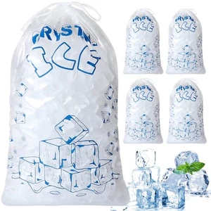 Ice Bags 8 lb with Drawstring, 50 Count Ice Bags for Ice Machine, Heavy-Duty ... - Picture 1 of 7