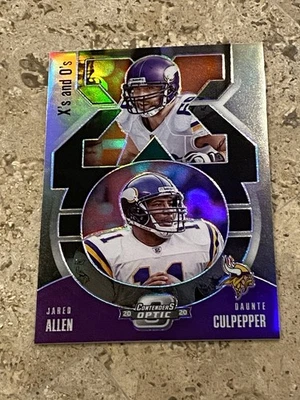 2020 Contenders Optic Silver X’s & O’s Daunte Culpepper Jared Allen #XO17 PWE - Image 1 of 2