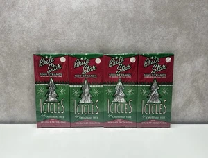 4 Packs Brite Star Tinsel Icicles 1000 Strand 18" Silver Christmas Holiday Lot - Picture 1 of 2