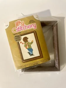 Kit de bordado Jiffy Stitchery de colección con marco de madera patinaje fácil puesta de sol - NUEVO SELLADO - Imagen 1 de 6