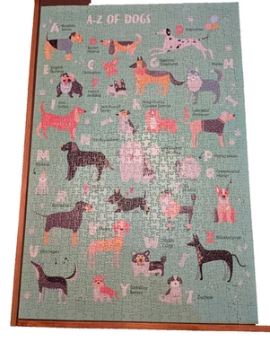 Professor Puzzle A-Z of Dogs 1000 Piece Jigsaw Puzzle and Poster Complete  - Image 1 of 4