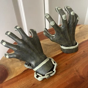 Spooky Glow-in-the-Dark Frankenstein Monster Hands Prop – Halloween Decor - Picture 1 of 7