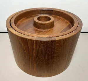 Cubo de hielo Dansk vintage años 60 redondo madera de teca IHQ Jens Quistgaard Dinamarca - Imagen 1 de 6