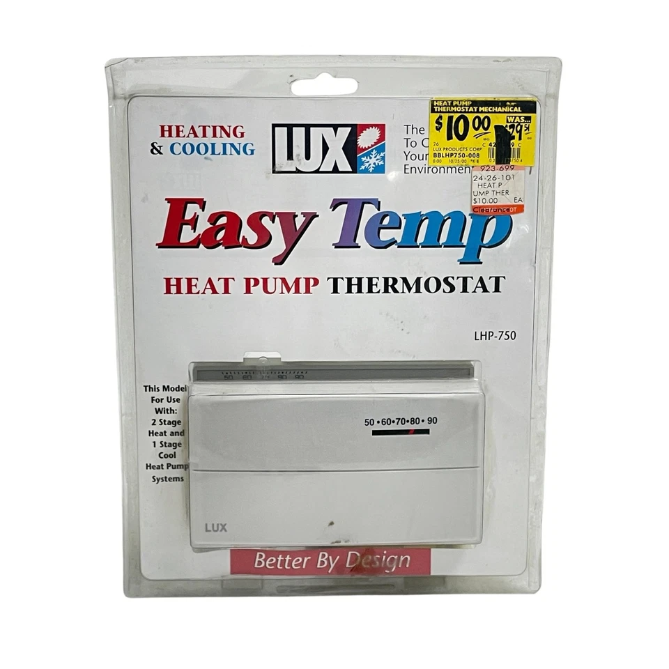 Lux Easy Temp Heat Pump Heating & Cooling Thermostat LHP-750 - Image 1 of 1