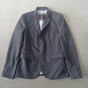 Giacca blazer uomo Zara uomo 40 grigio denim couture toppa gomito cappotto sportivo casual - Foto 1 di 15