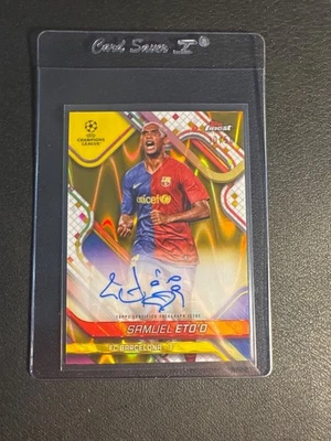 TOPPS FINEST UEFA 2024-25 SAMUEL ETO'O/50 REFRATOR AUTOMÁTICO DE LAVA DOURADO BARCELONA - Imagem 1 de 2