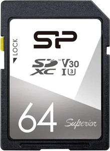 Silicon Power 64GB Superior UHS-1(U3) V30 SD Memory Card - Picture 1 of 5