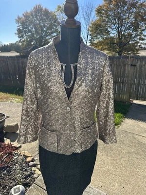 Chicos Lentejuelas Metálicas Vacaciones Vestido de Boda Blazer Chaqueta Mujer Talla 1 o M Foto 1 de 4