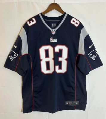 Camiseta deportiva de juego Wes Welker New England Patriots #83 para hombre talla XL Nike On Field azul Foto 1 de 4