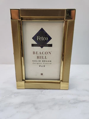 Álbum de marco de fotos Fetco International Beacon Hill de latón macizo 4x6 K1 Foto 1 de 4