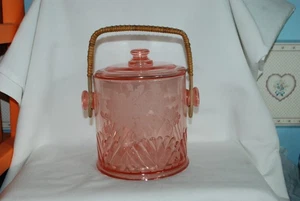 rosa Vertiefungsglas Eiskübel mit Deckel und Griff - Bild 1 von 9