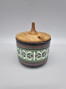 An Ambleside Studio Pottery Sgraffito Wooden Lidded Jam Pot, Sugar Pot. - Picture 1 of 11