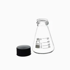 50ml Borosilicate Erlenmeyer Flask with Plastic Cap Teaching Laboratory Use - Picture 1 of 1