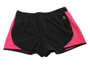 Fila Sports Women’s Running Shorts Lined Zip Pocket Black Size L Lightweight - Picture 1 of 9