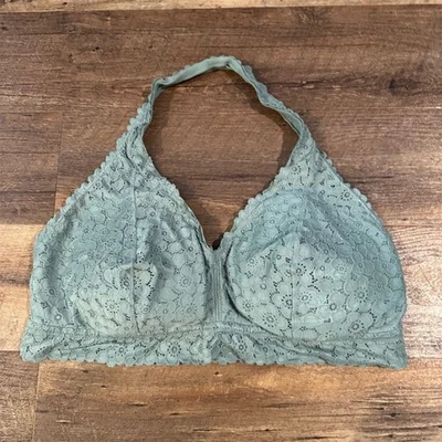 Aerie кружева с подкладкой с бретелью через шею бюстгальтер бледно-зеленый XXL кокетка комфорт женский бюстгальтер - Изображение 1 из 4