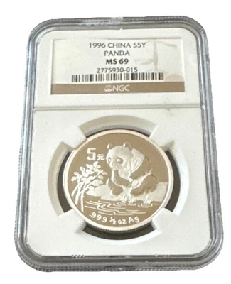 China PRC People's Republic 1996 Silver 5Y Yuan Panda NGC MS 69 - Image 1 of 4