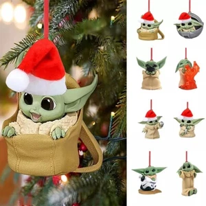 1/9 Pcs Weihnachtsdekoration Weihnachtsmann Weihnachten Baum Baby Yoda Anhänger  - Picture 1 of 16