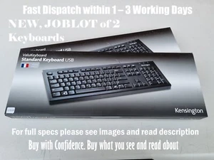 NEW, Joblot of 2 Kensington ValuKeyboard Wired Full-Size Keyboard 1500109 FRENCH - Picture 1 of 24