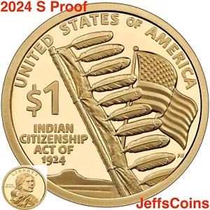 2024 S SACAGAWEA Citizenship Act von 1924 NATIVE AMERICAN BEWEIS Dollar auf Lager - Bild 1 von 19