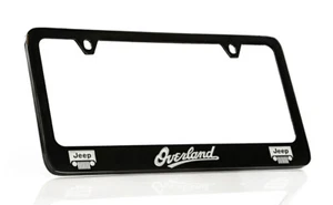Jeep Overland Black Coated Metal License Plate Frame Holder - Picture 1 of 3