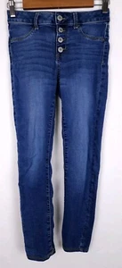 SO Blue Denim Stretch Skinny Jegging Jeans Snap Up - Youth Girl's 12 - Picture 1 of 5