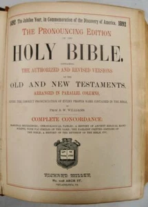 Bart Nachname Familie Heilige Bibel 1892 illustriert Englisch Libanon Pennsylvania O - Bild 1 von 12
