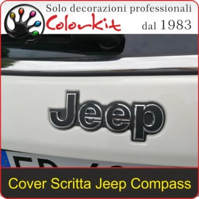 Coppia Scritte Adesive Cover Jeep Compass NERO OPACO - 001448 by Colorkit