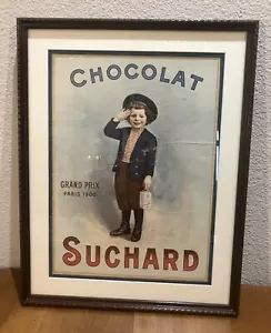 ✅ Schokolade Suchard gerahmt GRAND PRIX Paris 1900 Bild 2006 Little Boy Foto - Bild 1 von 1