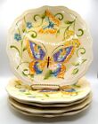 Pier 1 Imports Butterfly Yellow Scalloped Five Salad Plates